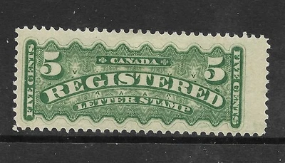 Canada 1876: F2 5c Registration Stamp with original gum, F-VF MH - Image 1 of 2