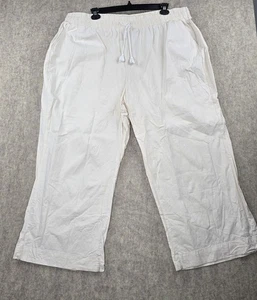 Leinenhose mit Kordelzug und elastischem Bund weites Bein Damen Größe 28S weiß leicht - Bild 1 von 8