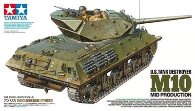 Tamiya 35350 U.S. Tank Destroyer M10 Mid Production Kit Montaggio 1/35 - Immagine 1 di 3