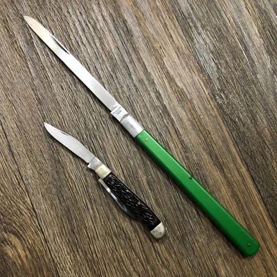 Lote De 2 Cuchillos De Bolsillo Plegables Valor Vintage Años 60 70 11177 Melón 165 Mini Pluma Foto 1 de 4