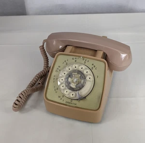 GTE Automatic Electric Rotary Corded Telephone Beige Phone Landline Operator - Picture 1 of 13