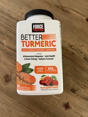 Force Factor Better Cúrcuma, Curcumina Xtra Strength, 60 masticables, nuevo en paquete Foto 1 de 4