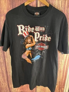 Camiseta Harley Davidson Motorcycles Ride with Pride para hombre talla XL North Platte - Imagen 1 de 5