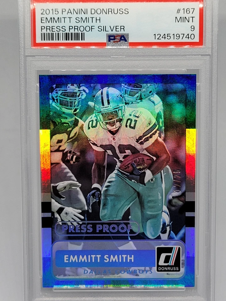 2015 Donruss Emmitt Smith #/25 SSP Press Proof Silver HOF Cowboys PSA Mint Pop 1 - Imagem 1 de 4