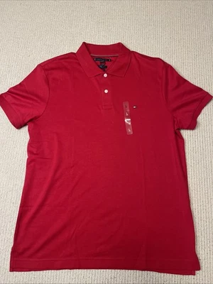 NWT Tommy Hilfiger Men's Large Regular Fit  Polo Red Soft Stretch Holiday - Image 1 of 4
