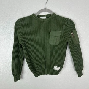 Zadig & Voltaire Jungen Strickpullover Rundhalsausschnitt 8-12 grün Reißverschlusstaschen Freizeit Winte - Bild 1 von 7