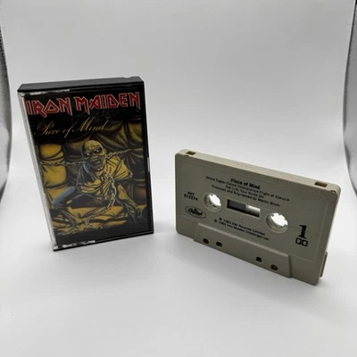 IRON MAIDEN Vintage Cassette Tape Piece Of Mind (1983) Heavy Metal Foto 1 de 4
