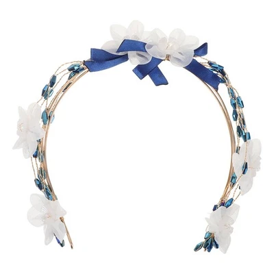  Copricapo floreale per capelli da sposa, foglia di cristallo, accessori per - Immagine 1 di 4