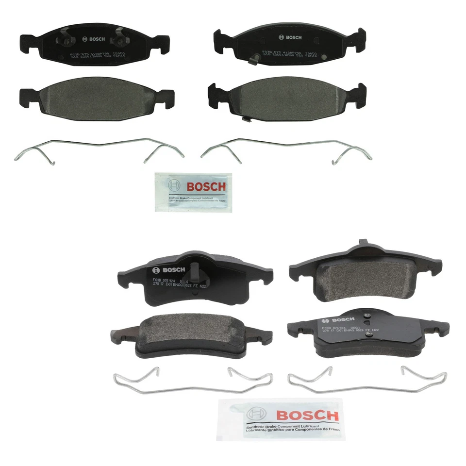 Kit de pastillas de freno de disco semimétricas delanteras traseras Bosch Quietcast para Jeep Grand Cherokee Foto 1 de 1