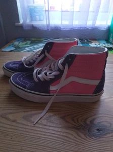 VANS Off the Wall High Top Trainers Size UK 6 Purple And Pink - Picture 1 of 6