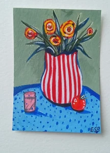OOAK ACEO Hand Painted Art Card By ESS22, 3.5 x 2.5 in., Unframed - Picture 1 of 6