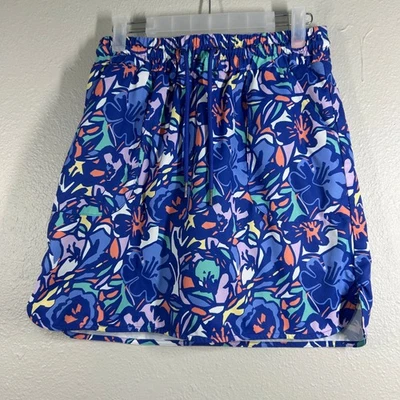 St Johns Bay Skort Womens XS Floral Blue Pull On Drawstring Athletic Tennis - Image 1 of 4