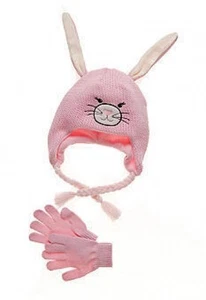 Nolan Easter Bunny Hat and Glove Set Girls - NWT Pink Set - Picture 1 of 1