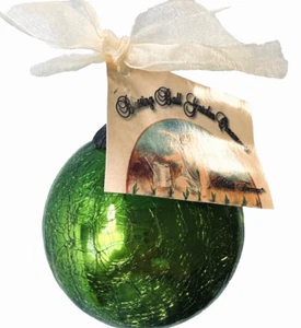 Grüner Garten Ornament Segenskugel Crackle Finish Alda's Forever Little Rock AR - Bild 1 von 9