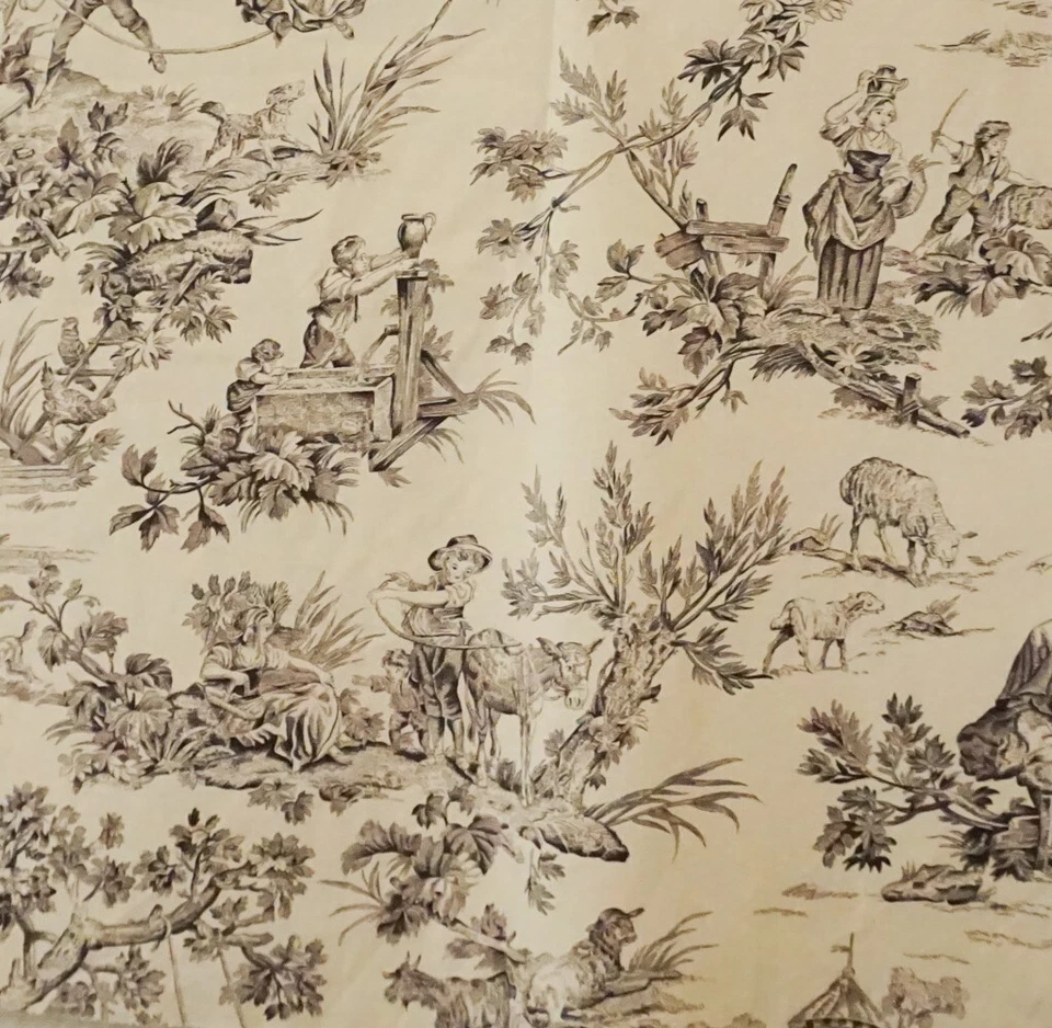 ~ Covington Bergere Decorador Algodón Toile Tela Muestra Cuadrada 26" + ~ Foto 1 de 2