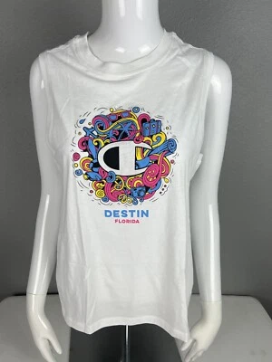 CHAMPION Women’s Tank Top Size Medium ( Destin Florida ) White NWT  - Image 1 of 4