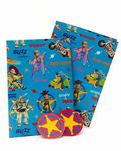 Toy Story Wrapping Paper, Kids Birthday Wrapping Paper, Buzz and Woody Cartoon