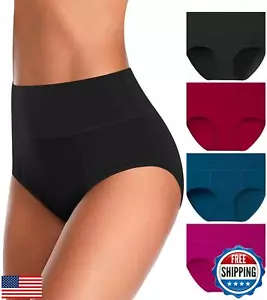 UMMISS High Waisted Underwear for Women Tummy Control Cotton Panties Full Cov - Picture 1 of 5