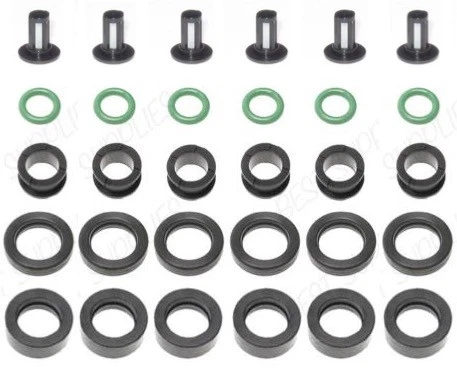 FUEL INJECTOR REPAIR KIT FILTERS GROMMETS O-RINGS SEALS CAPS FITS HONDA ACURA V6 - Image 1 of 2