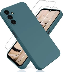 Pour SAMSUNG Galaxy A16 4G/5G Coque arrière Gel Silicone VERTE +2 Verres Trempé - Zdjęcie 1 z 5