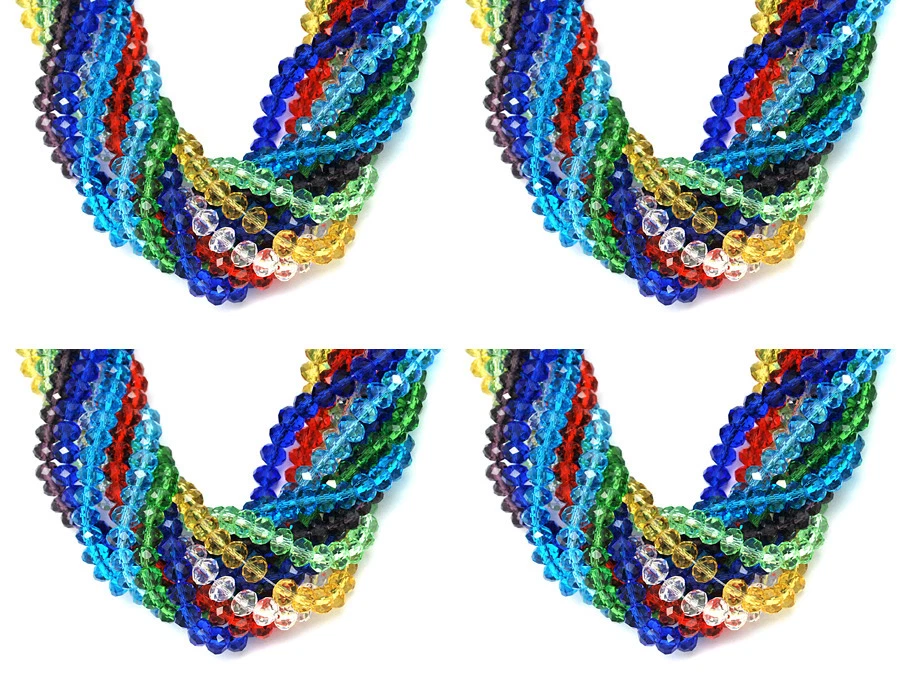 ❤ Faceted Rondelle Crystal ABACUS Glass Beads 3mm~8mm PICK COLOUR Jewellery ❤