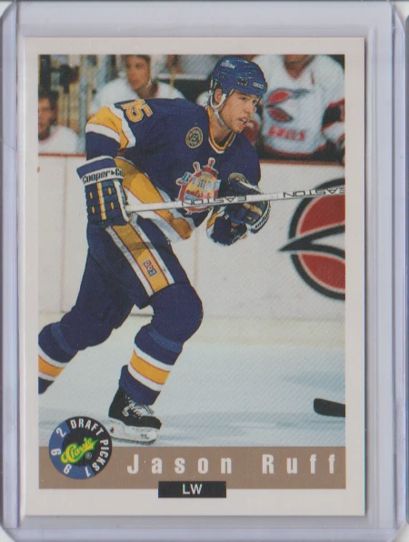 1992 Classic Draft Picks Rookie #109 Jason Ruff Peoria Rivermen St. Louis Blues - Image 1 of 1
