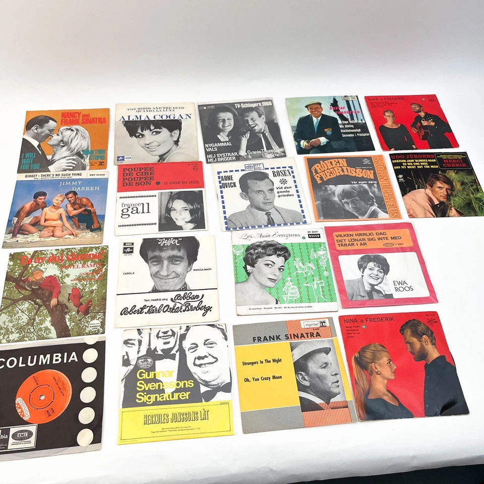 Lote a granel de 18 vinilos años 45-NANCY & FRANK SINATRA Somethin' Stupid 45 7" algunos raros Foto 1 de 4