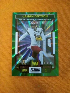 2023 Score Football Jahan Dotson #256 Green Spoke Parallel Card /115 - Bild 1 von 8