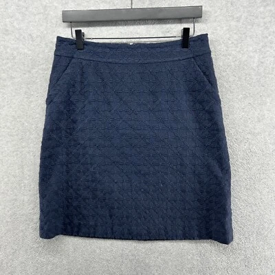 Banana Republic Skirt Womens Size 10 Blue Floral Eyelet Embroidered Straight - Imagem 1 de 4
