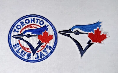 (2) Toronto Blue Jays MLB Team +circle  Logo Embroidered 3in Iron / Sew-On Patch - Image 1 of 4