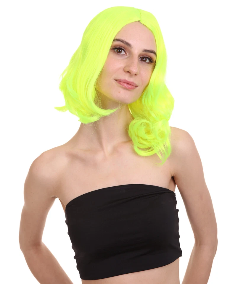 Women Curly Lady Party Ready Fancy Cosplay Neon Green Wig HW-783 (Adult) - Image 1 of 4