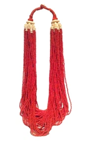 Vintage Coral glass bead Necklace - Picture 1 of 6