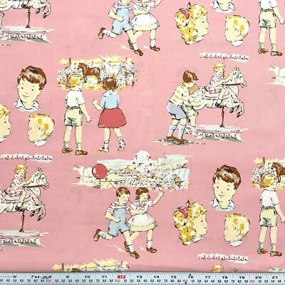 Vintage Alexander Henry 2005 STATE FAIR Pink Cotton Fabric by the HALF YARD