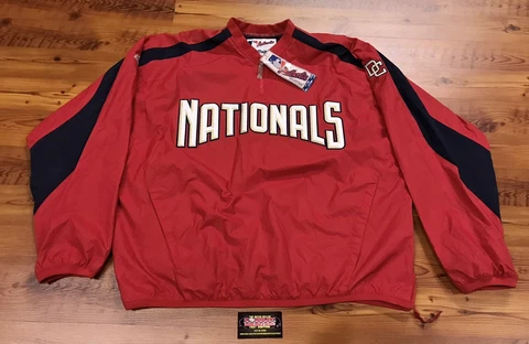 Washington Nationals Majestic Authentic Collection Pullover Jacket Men’s XL BNWT Cover