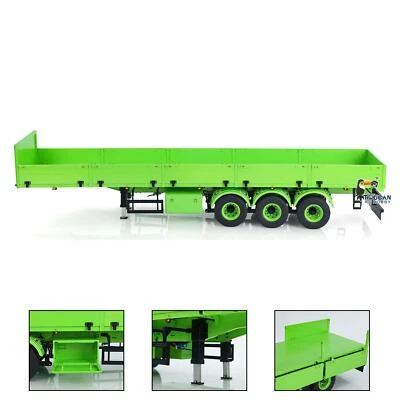 1/14 Metal Trailer 3 Axles Manual Lifting Legs W/Lights for RC Tractor Truck DIY - Image 1 of 4