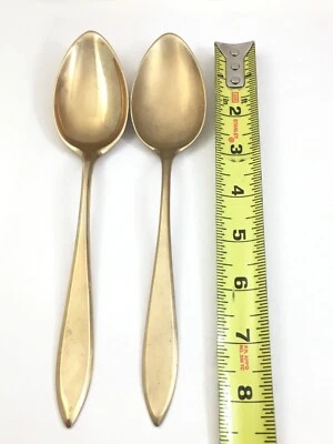 Dirigold Dirilyte Goldware REGAL 2-Solid Serving Spoons Flatware - Image 1 of 4