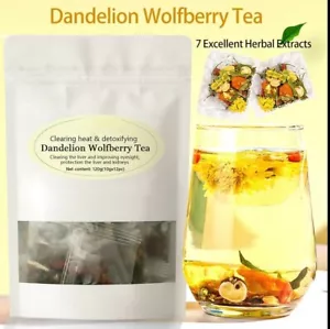 Té de diente de león Wolfberry, riñones e hígado a base de hierbas, limpieza de desintoxicación té de hierbas - Imagen 1 de 4