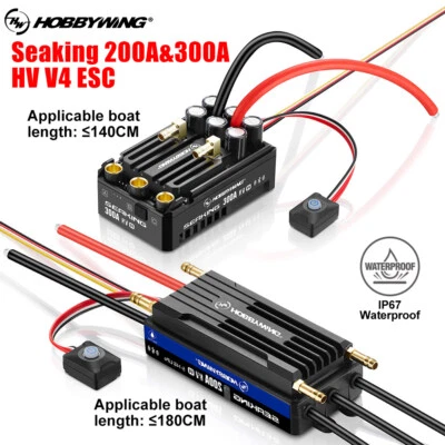 HOBBYWING Seaking HV V4 200A/300A ESC lP67 Bluetooth BEC For 140/180CM Boats DIY - Image 1 of 4