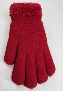 New David & Young Red Woven Gloves With Liner X-Warm Soft One Size Fits Most NWT - Picture 1 of 9