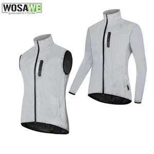WOSAWE Chaleco Reflectante Unisex Chaqueta de Ciclismo A prueba de viento Impermeable Top Deportes - Imagen 1 de 14