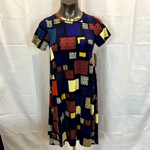 Nwt LuLaRoe Größe XXS Carley Mehrfarbig Taschen Kleid Kurzärmelig - Bild 1 von 5