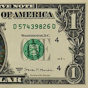 8 cifre completa scala rotta fantasia numero di serie banconota da un dollaro D57439826D FW - Foto 1 di 8