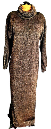 Abito da sera vintage anni 80 Christian Dior lounge glitter girocollo misto oro