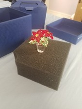 Swarovski Crystal Small Christmas Poinsettia Red Flower #905209 New
