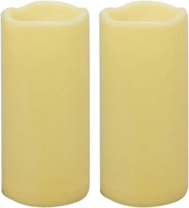 2 7'' Waterproof Outdoor Battery Operated Flameless LED Candles with Timer - Picture 1 of 8