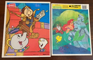 "The Little Mermaid" & "Beauty and the Beast" DISNEY frame tray puzzles ages 2+ - Picture 1 of 12