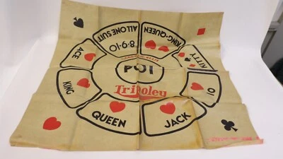 Tapete de jogo de cartas vintage 1950 Tripoley Cadaca Ellis vinil pôquer - Imagem 1 de 2