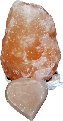 Lampada di sale rosa 2-3 kg dell' Himalaya con cuore e certificato di garanzia - Immagine 1 di 4