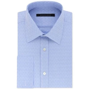 SEAN JOHN Men's Soft Blue Tailored-fit Textured Formal Dress Shirt 14 1/2 TEDO - Picture 1 of 2