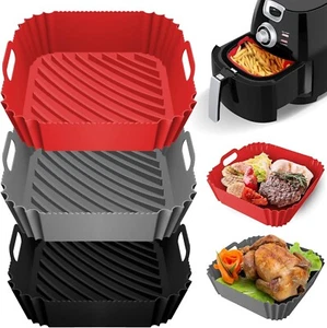 3 Piezas Forros de Silicona para Freidora de Aire, 8.5", Reutilizables Resistentes al Calor, para 4 a 8 QT - Imagen 1 de 7